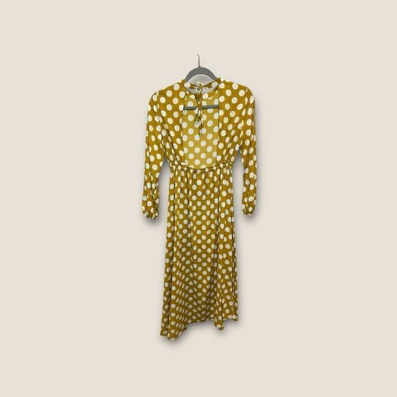 TopShop NWT Yellow polka Dot Midi Dress Open Back Size 4 - Picture 2 of 8